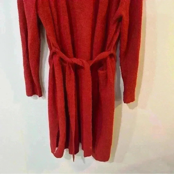 Moussy Front Tie Red Burgundy Long Soft Robe Women’s One Size - Picture 4 of 7